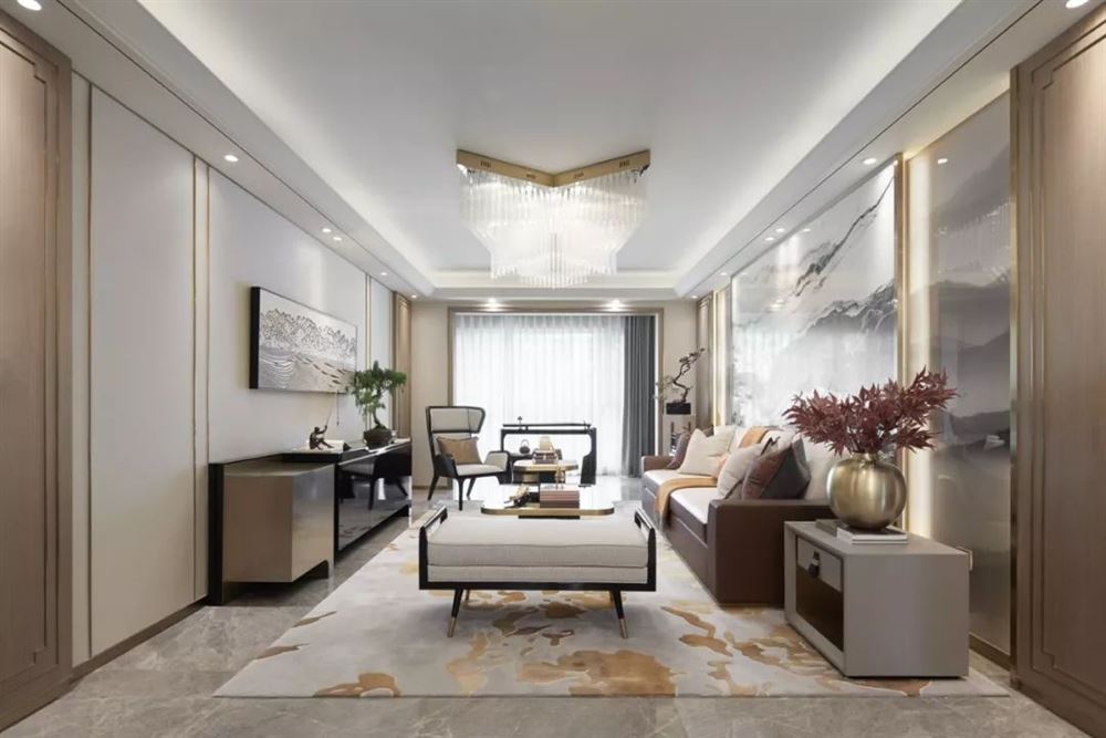 廣州市敏捷綠湖國(guó)際城新中式風(fēng)格四居室裝修案例