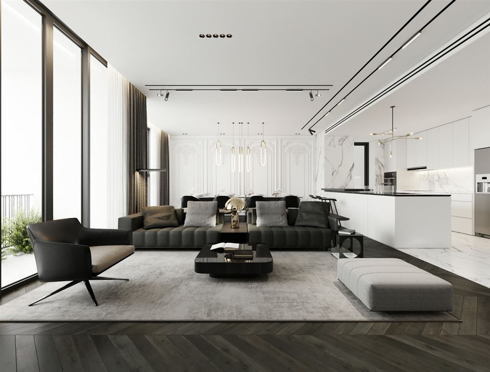 佛山市順德自在城輕奢風(fēng)格三居室裝修案例