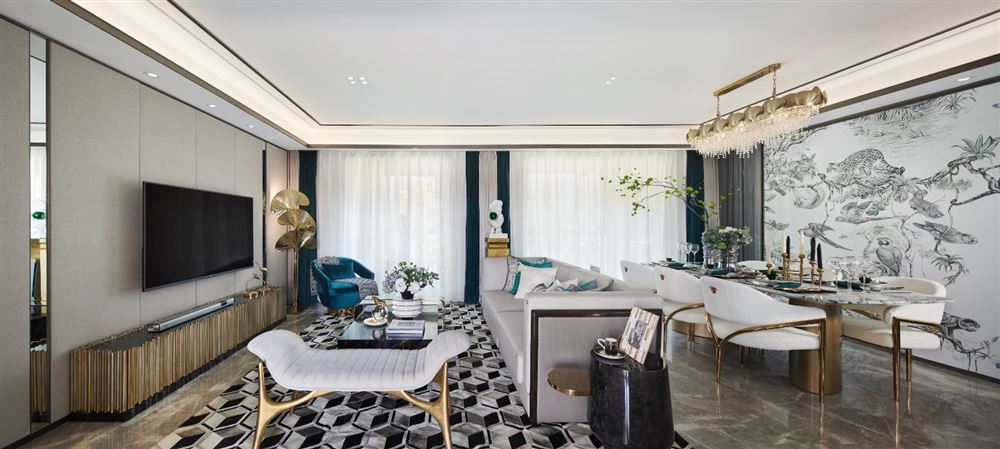 自貢市北湖&middot;中央公園新中式風格四居室裝修案例