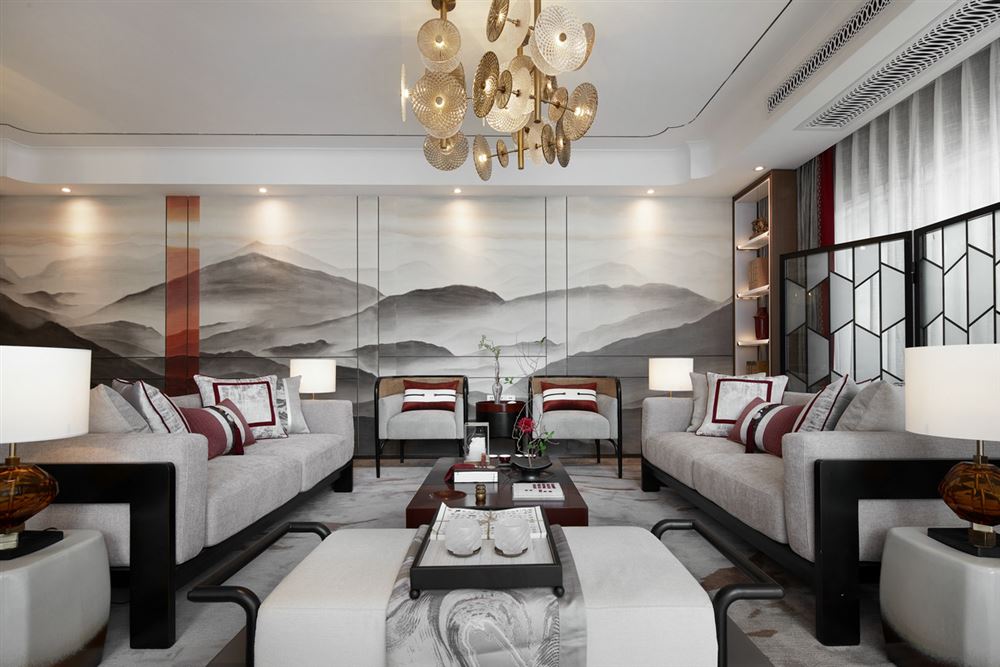 佛山市越秀御湖臺(tái)新中式風(fēng)格復(fù)式裝修案例