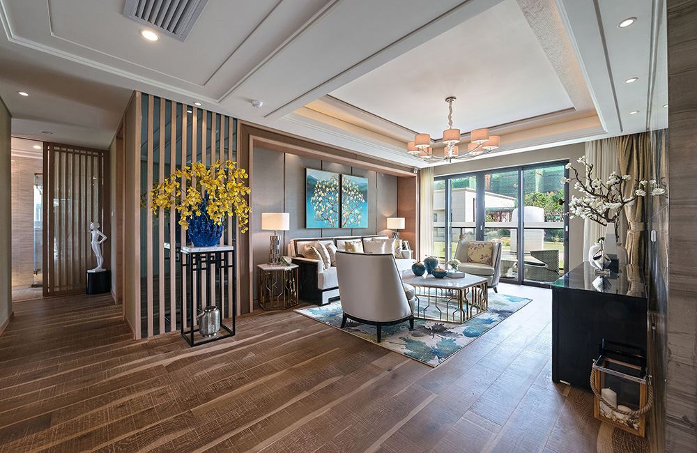 佛山市龍光&middot;玖悅灣新中式風(fēng)格平層裝修案例