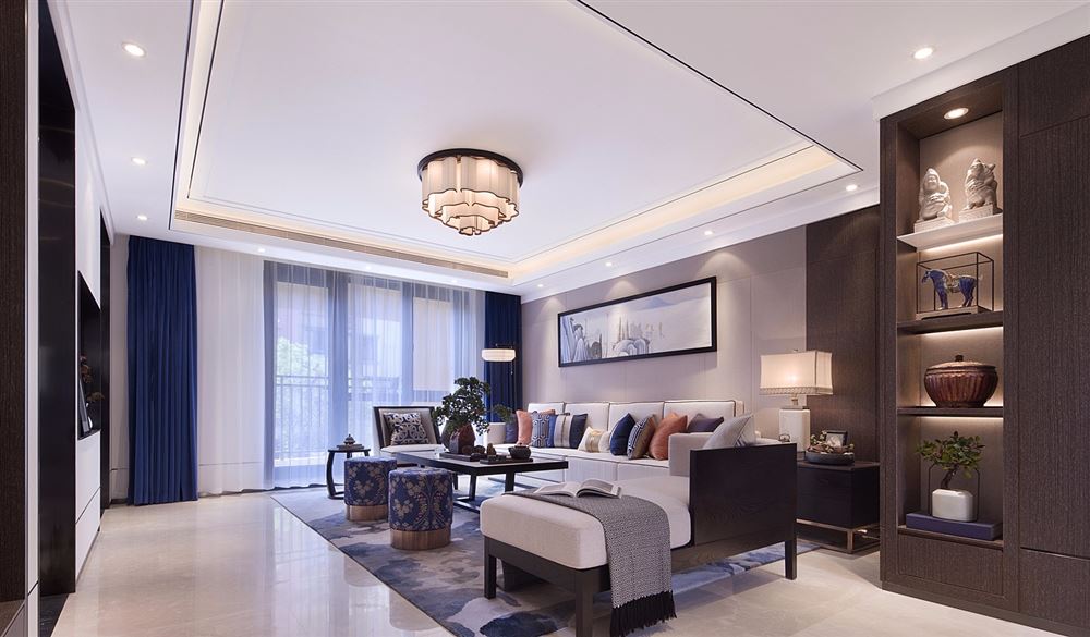 佛山市恒大&middot;酈湖城新中式風(fēng)格四居室裝修案例