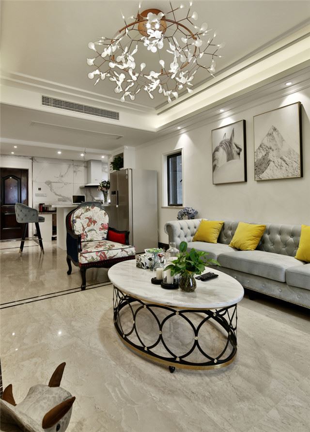 江門市幸福新村美式風(fēng)格三居室裝修案例