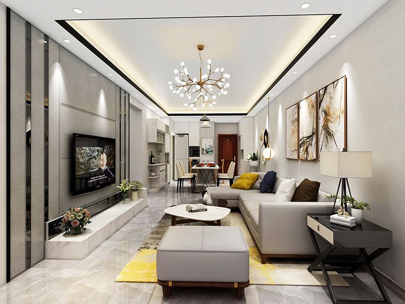 佛山市世茂弘陽綠島湖公館現(xiàn)代簡約風(fēng)格三居室裝修案例