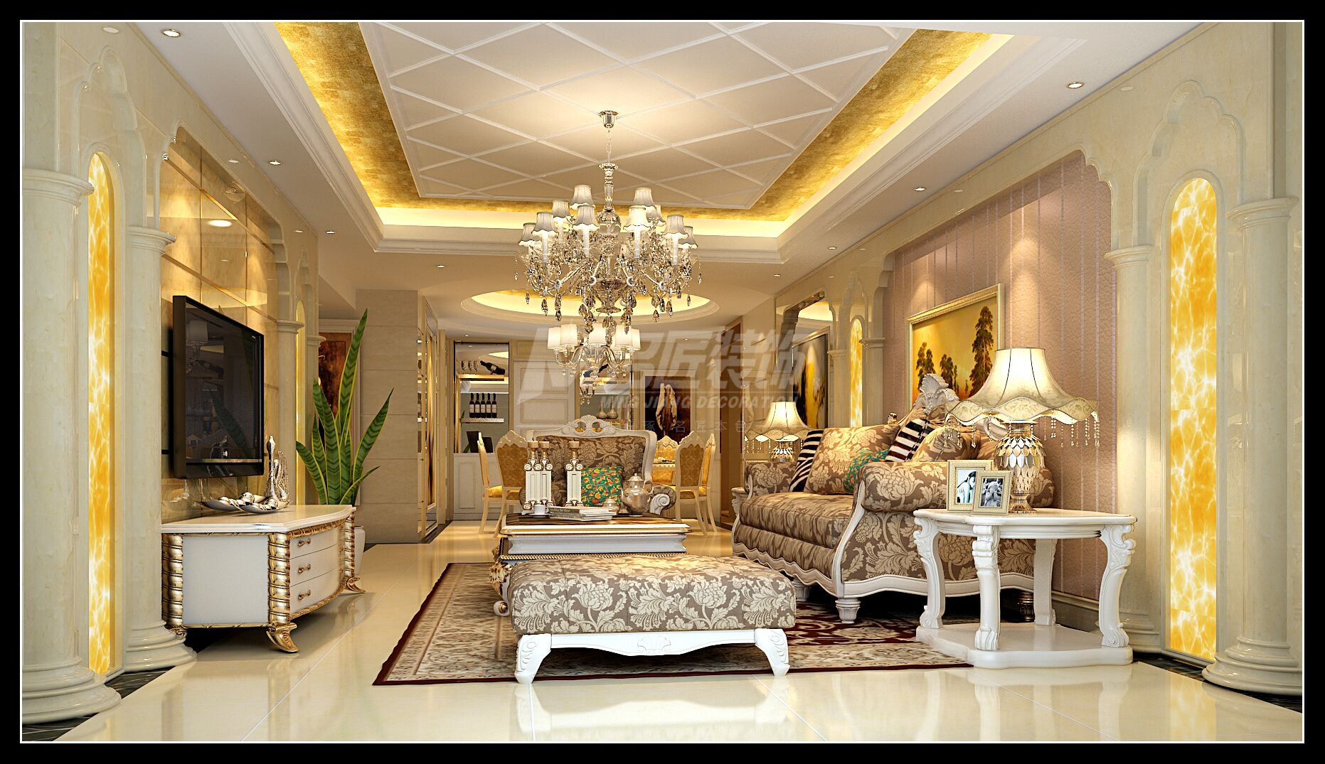 廣州市科城山莊歐式風(fēng)格四居室裝修案例