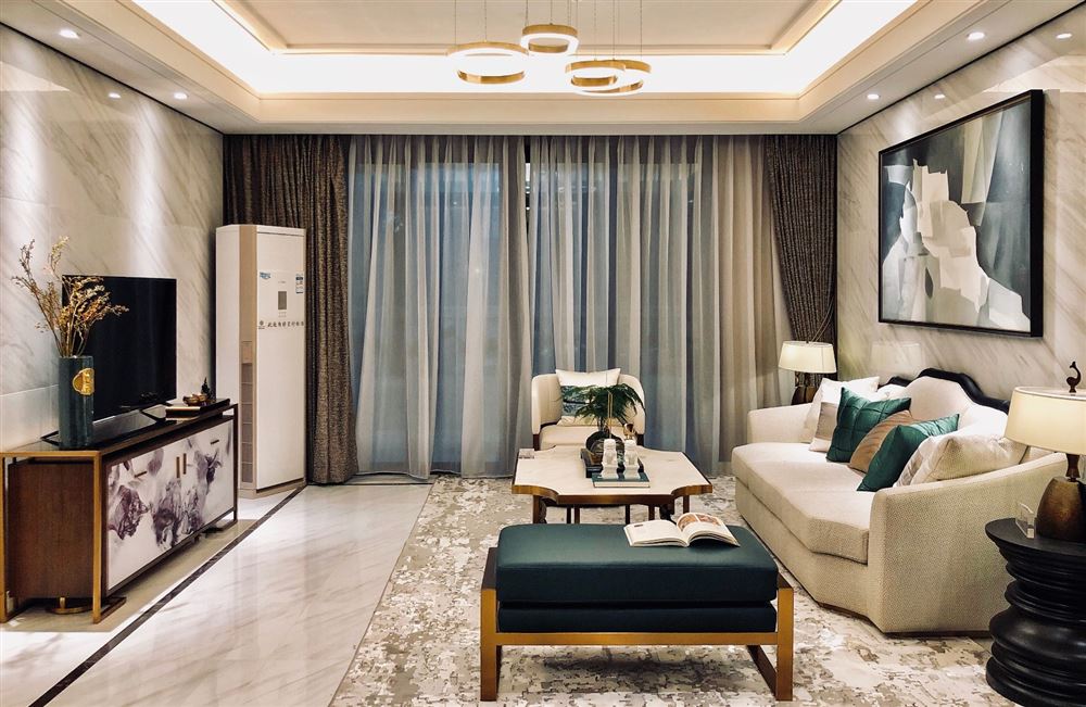 江門市珠江國(guó)際新城新中式風(fēng)格三居室裝修案例