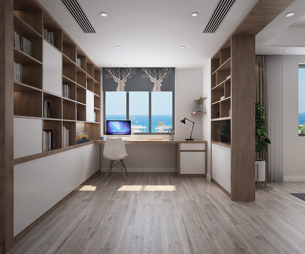 輕奢風格別墅裝修設(shè)計效果圖-碧桂園翠錦豪庭別墅470平米-別墅書房裝修設(shè)計