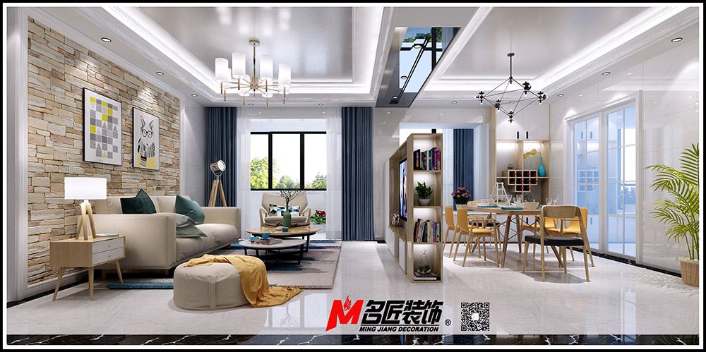 河源市堅基美麗城現(xiàn)代簡約風格三居室裝修案例