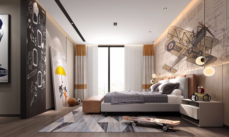 現(xiàn)代簡約風格室內設計家裝案例-次臥