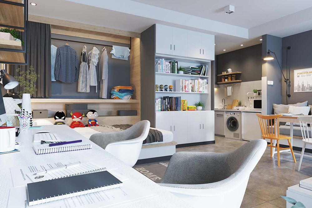 佛山市海倫堡菁華府現(xiàn)代簡約風(fēng)格二居室裝修案例