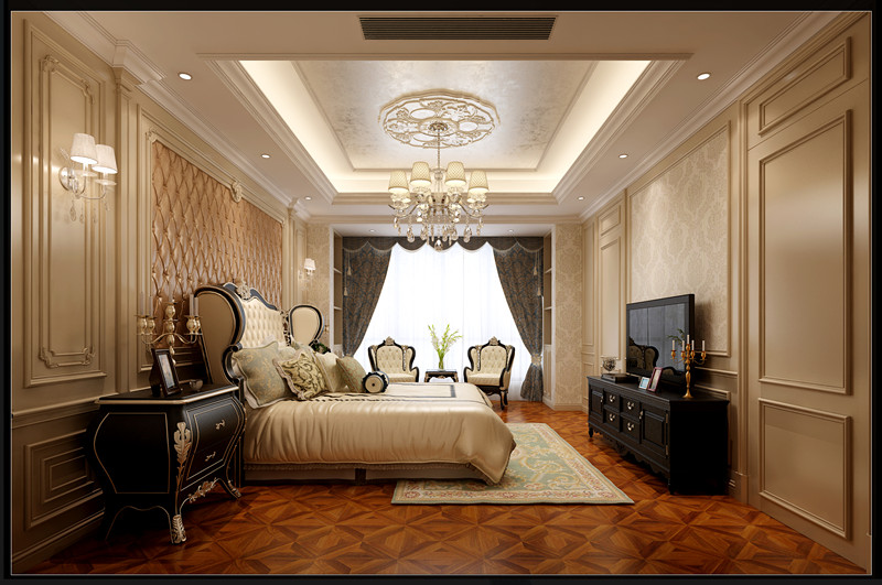 佛山市建投綠地璀璨天城歐式風格三居室裝修案例