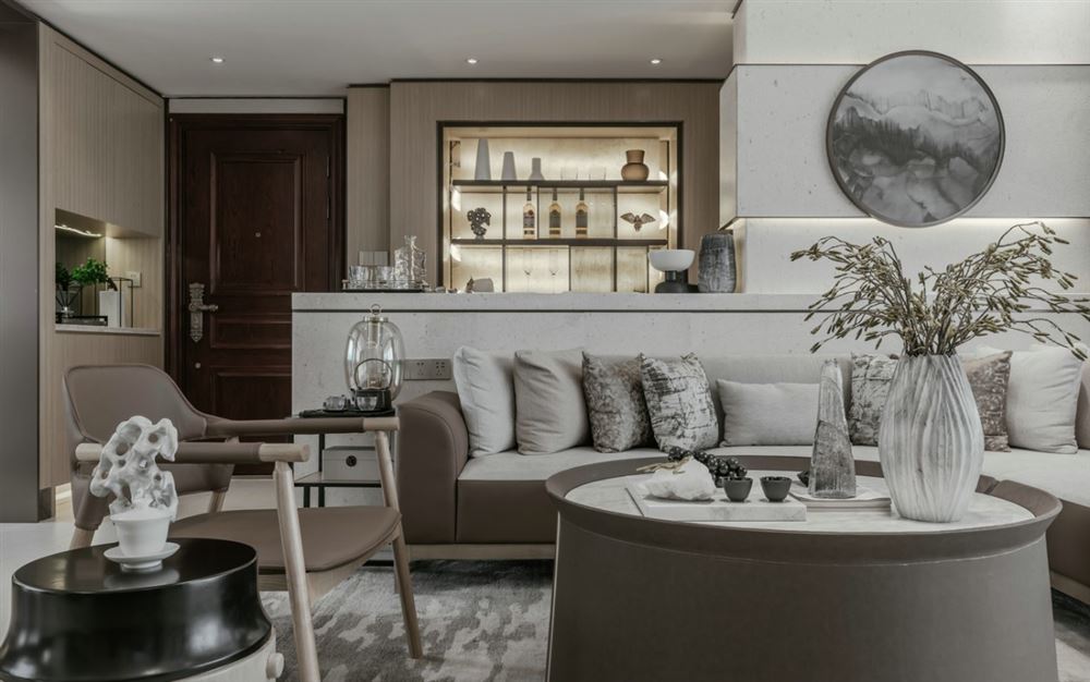 江門市柏麗豪園新中式風格三居室裝修案例