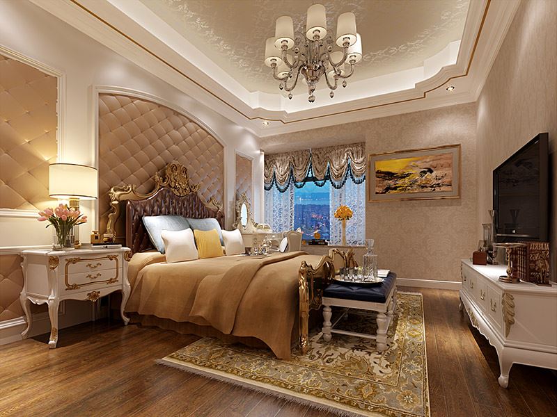 揭陽市惠來碧桂園翹楚棠歐式風格四居室裝修案例