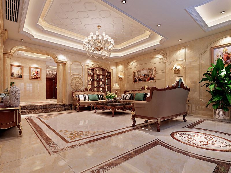 河源市恒大名都?xì)W式風(fēng)格別墅裝修案例