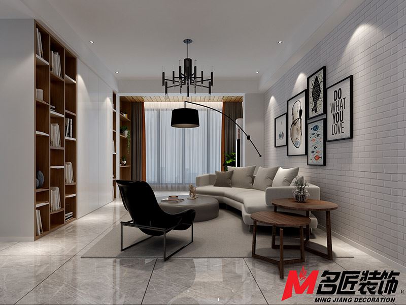 臺州市碧湖山莊北歐風(fēng)格二居室裝修案例