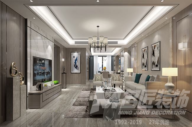 佛山市朝安金茂悅輕奢風(fēng)格三居室裝修案例