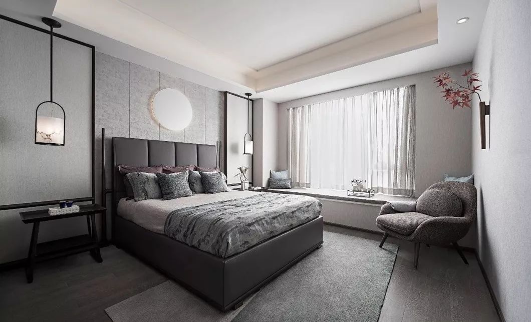 中式風(fēng)格室內(nèi)裝修設(shè)計(jì)效果圖-臥室