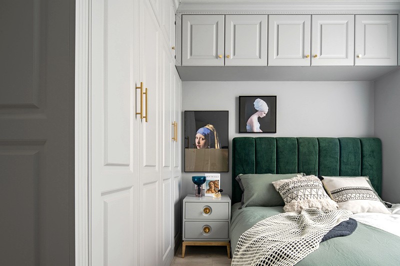 簡歐輕奢風格室內(nèi)家裝案例效果圖-臥室