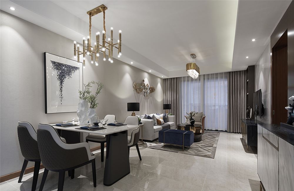 南寧市賓陽縣供電局小區(qū)現(xiàn)代簡約風格二居室裝修案例