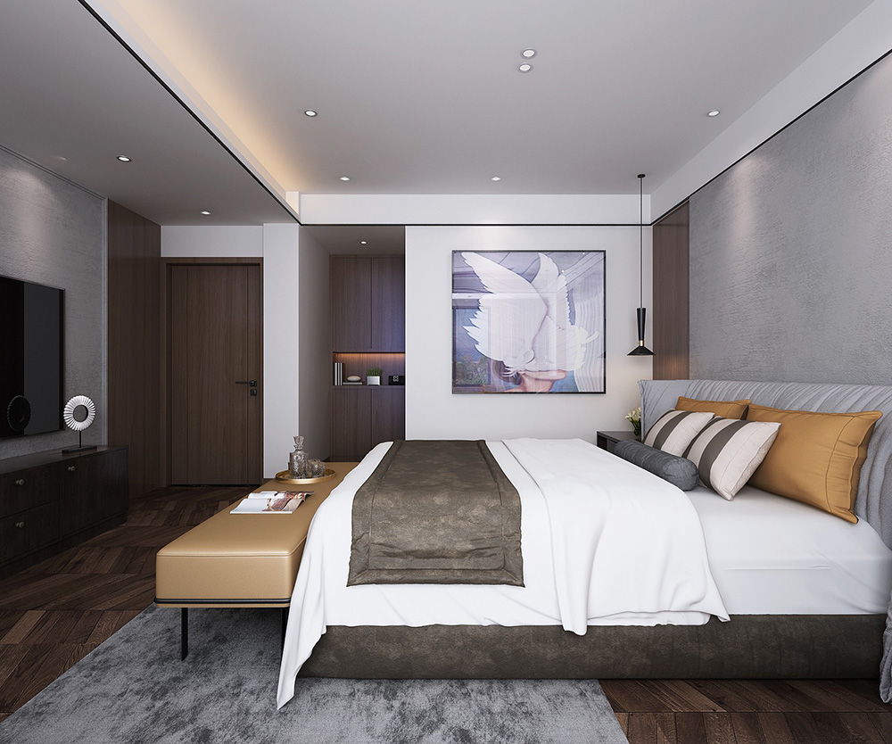 輕奢風格別墅裝修設(shè)計效果圖-碧桂園翠錦豪庭別墅470平米-別墅臥室裝修設(shè)計