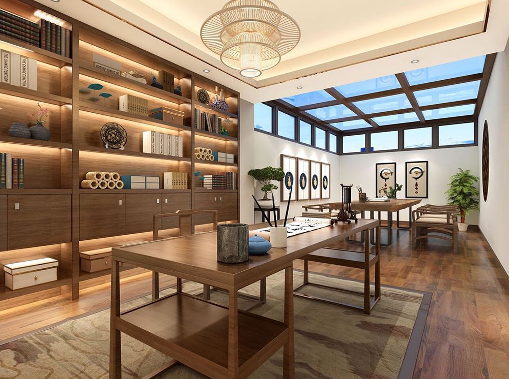 衢州市方圓茗居新中式風格復式裝修案例