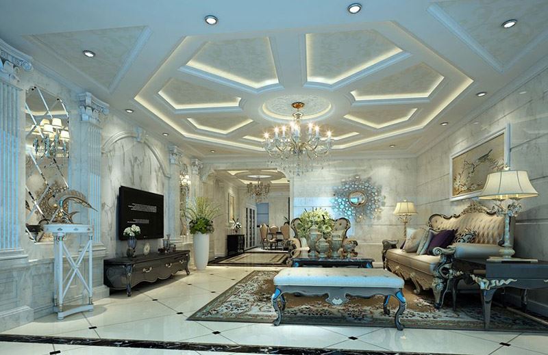 佛山市綠城&middot;桂語蘭庭歐式風(fēng)格五居室裝修案例