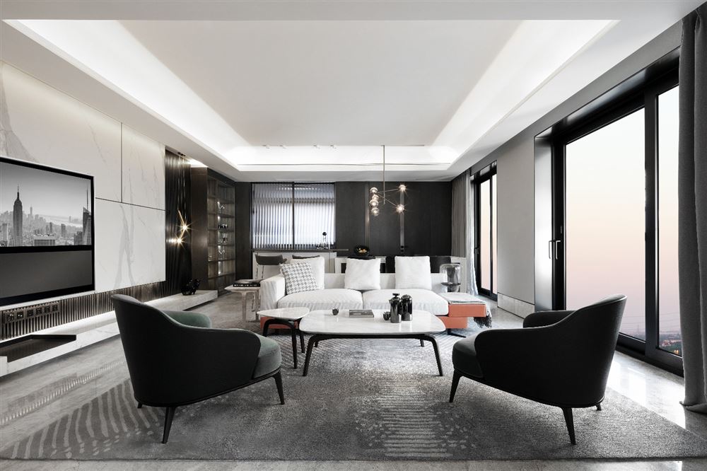 佛山市保利玥府輕奢風格三居室裝修案例