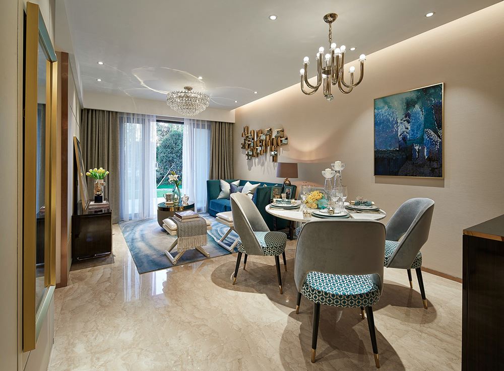 南寧市紅日江景輕奢風(fēng)格三居室裝修案例