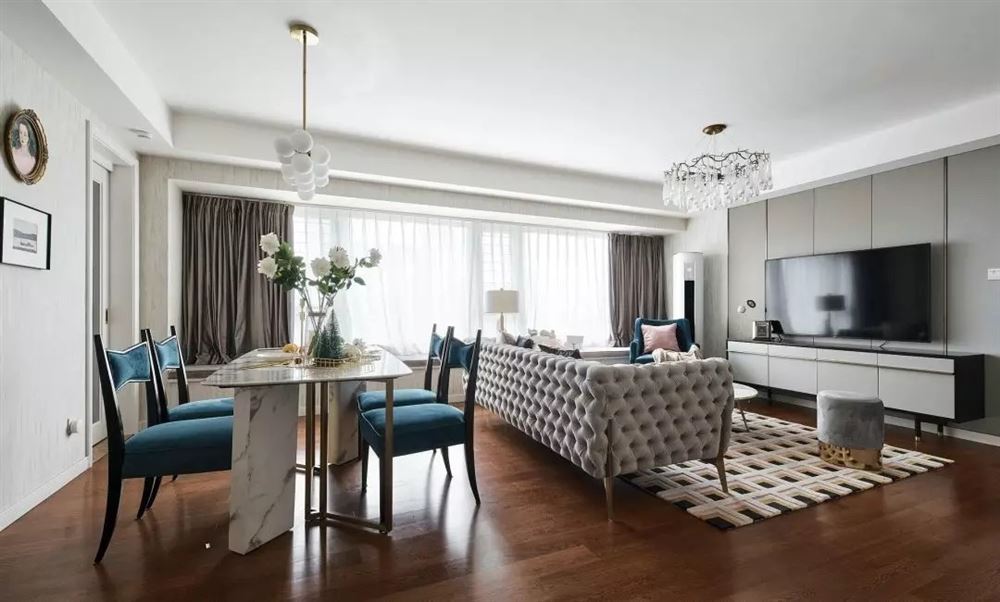 湛江市碧桂園城邦花園美式風格三居室裝修案例