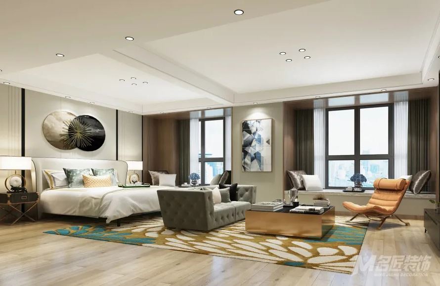 南寧市紅日江景輕奢風(fēng)格三居室裝修案例