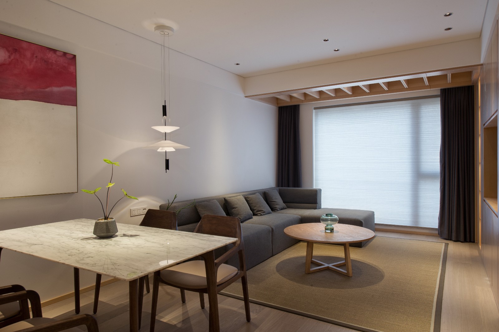 裝修案例日式風格室內(nèi)裝修效果圖-餐客廳