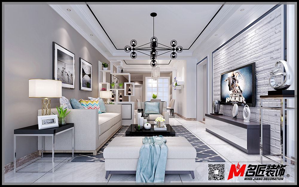 河源市恒大名都現(xiàn)代簡約風(fēng)格三居室裝修案例