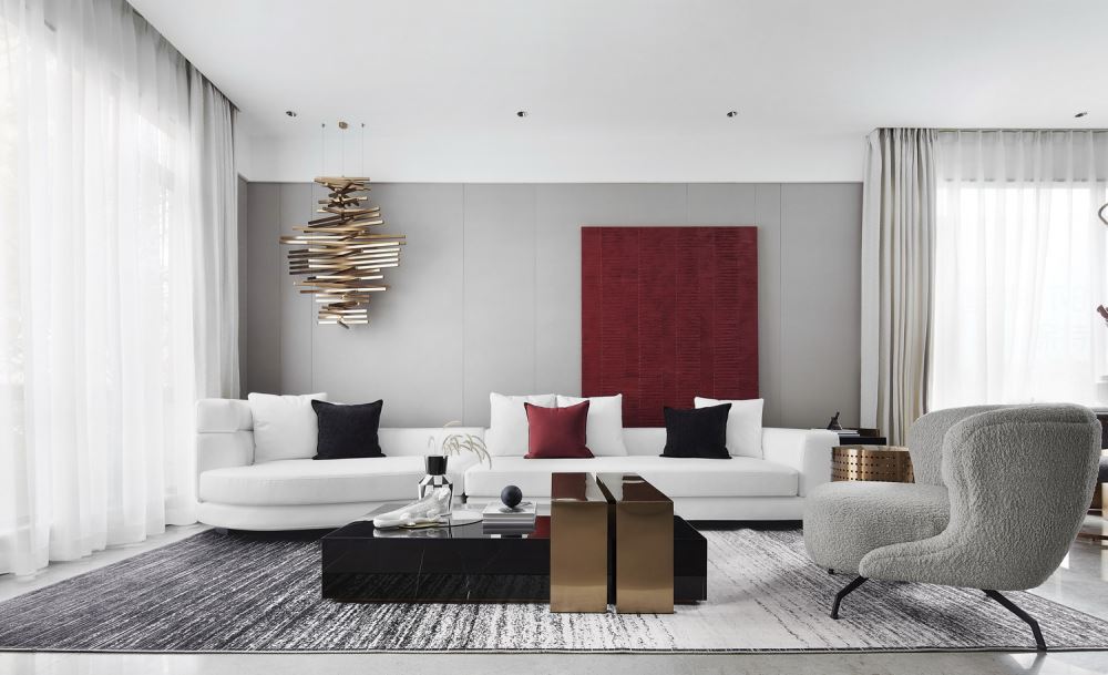 江門市東堯路住宅樓輕奢風(fēng)格三居室裝修案例