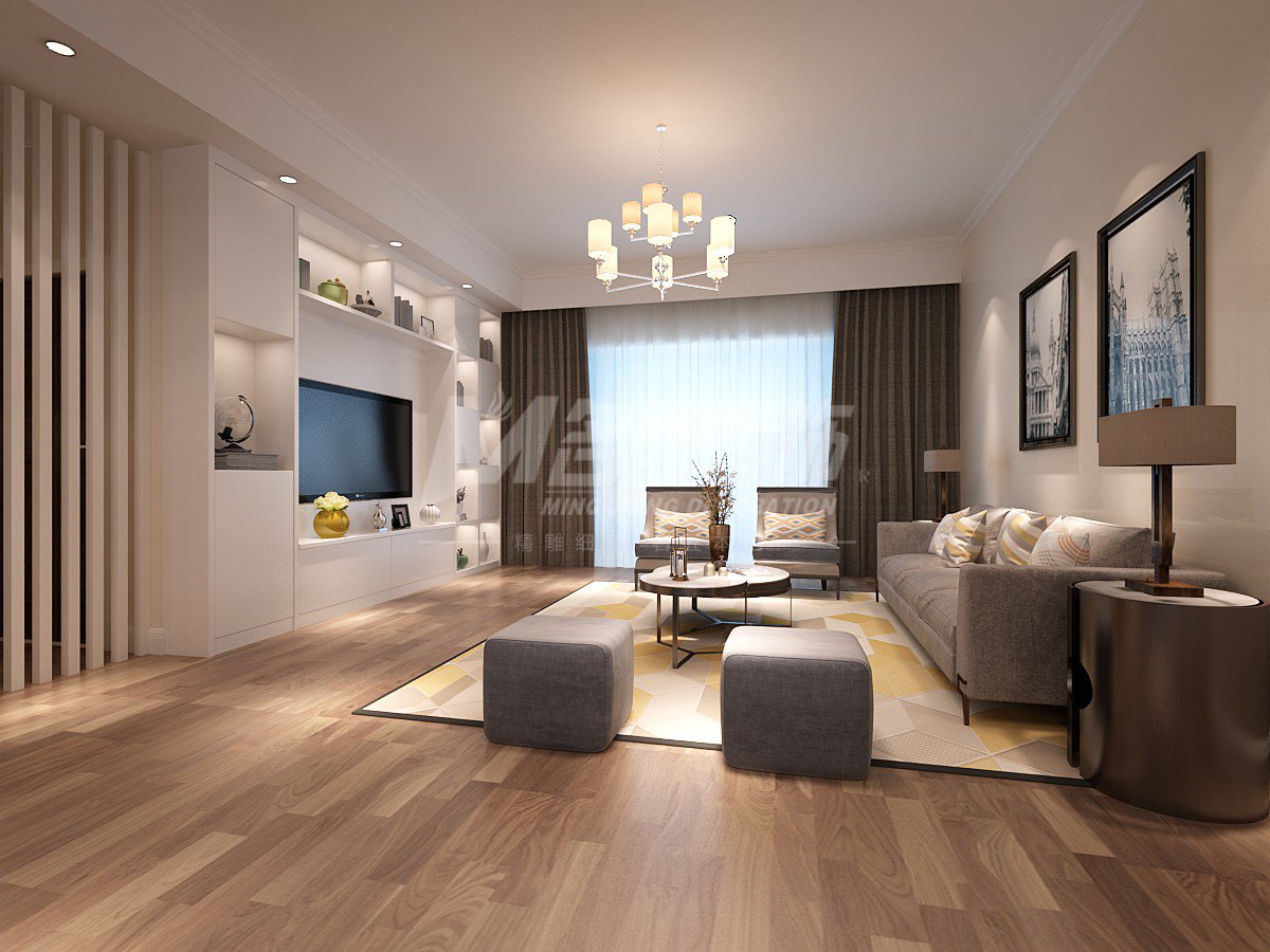 嘉興市海倫堡氿月灣現(xiàn)代風(fēng)格三居室裝修案例