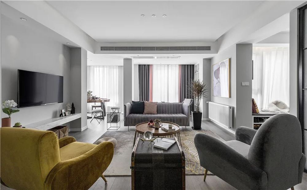 廣州市東方夏灣拿別墅輕奢風(fēng)格三居室裝修案例