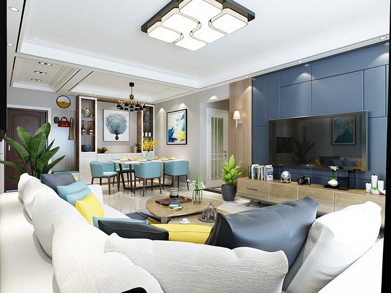 泰州市濱江新區(qū)富陽社區(qū)二區(qū)現(xiàn)代簡(jiǎn)約風(fēng)格三居室裝修案例