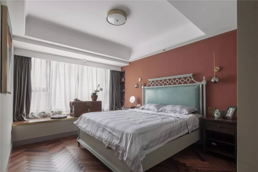 美式復古風格家裝設(shè)計室內(nèi)裝修效果圖-臥室