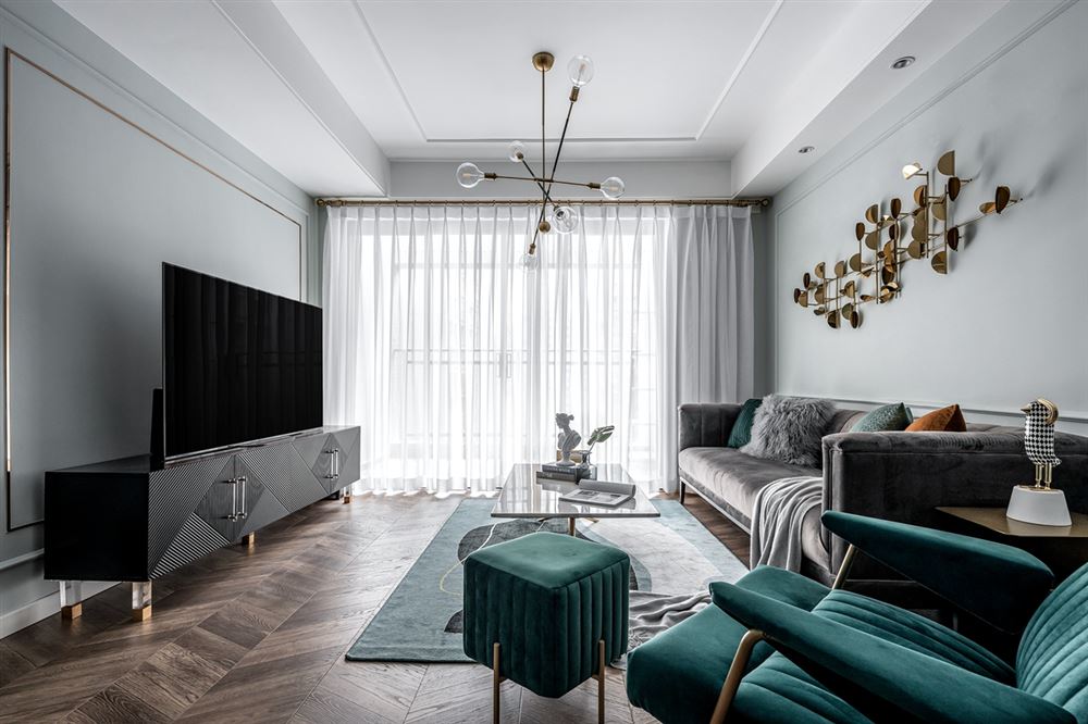 江門市方直瓏湖灣北歐風(fēng)格三居室裝修案例