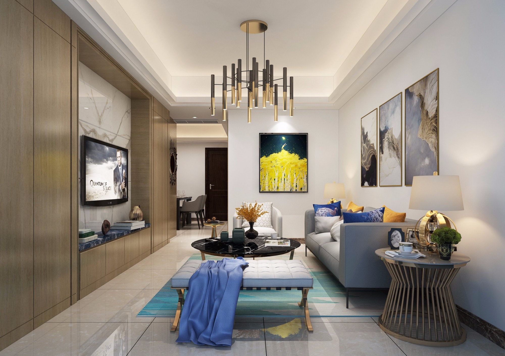 嘉興市中南瀧悅府現(xiàn)代簡約風(fēng)格三居室裝修案例