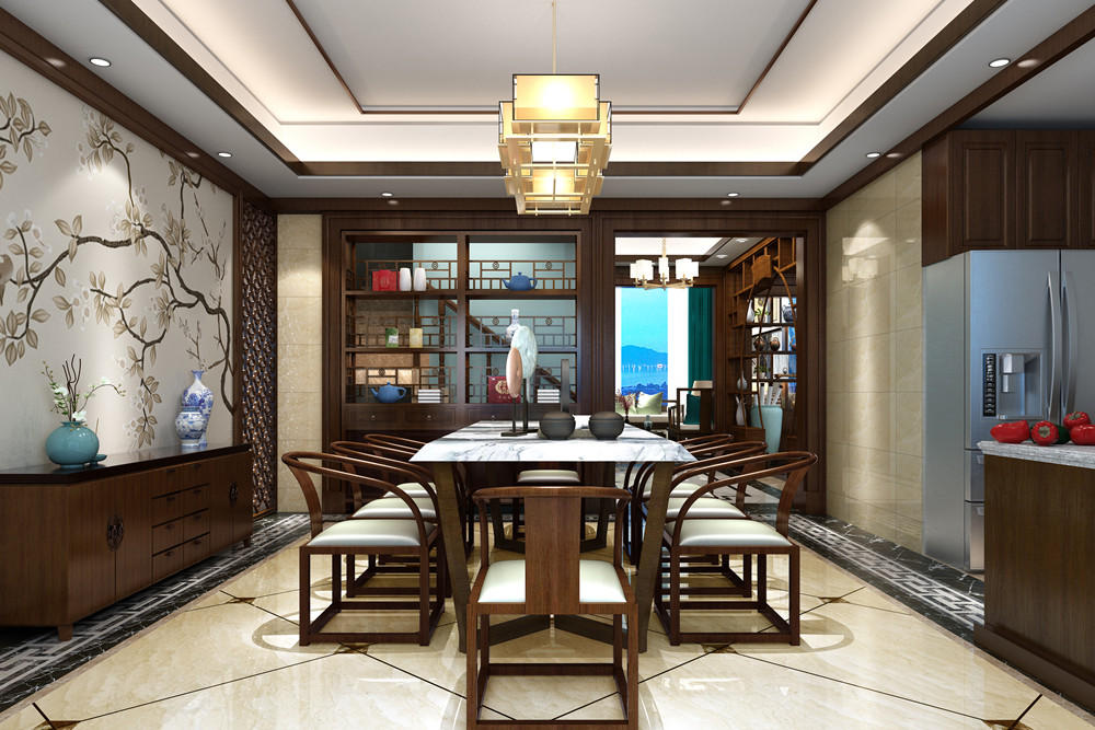 惠州市富升公館新中式風(fēng)格別墅裝修案例