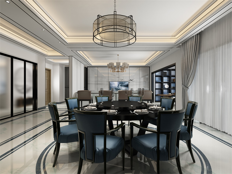 廣州市萬科南方公元新中式風(fēng)格四居室裝修案例