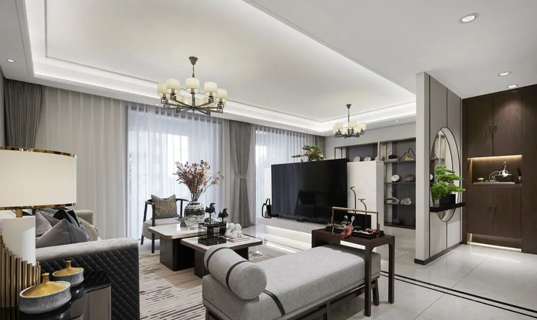 廣州市保利林語山莊新中式風(fēng)格三居室裝修案例