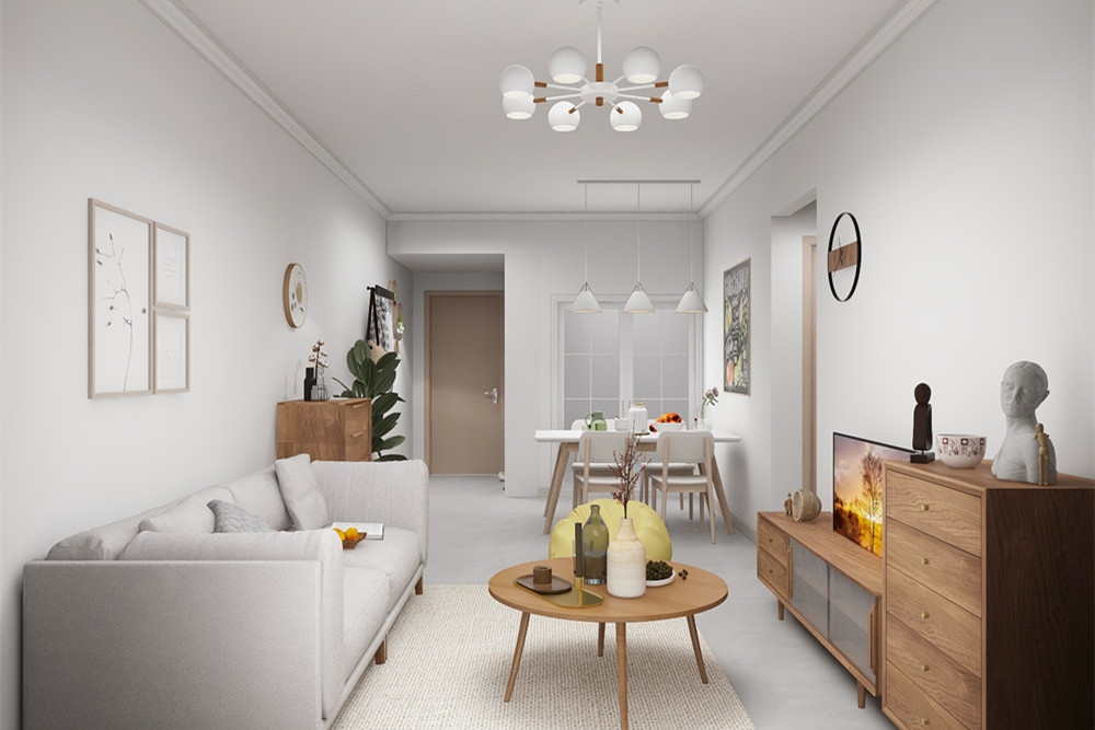 珠海市鵬瑞&middot;珠澳灣中心北歐風(fēng)格三居室裝修案例