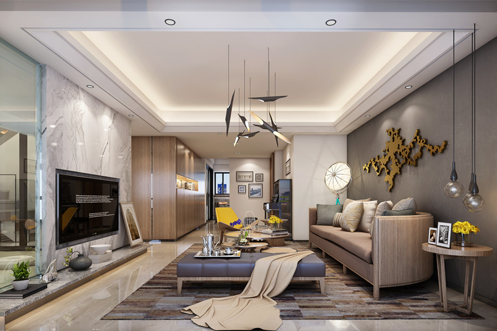 廣州市萬科南方公元新中式風(fēng)格四居室裝修案例