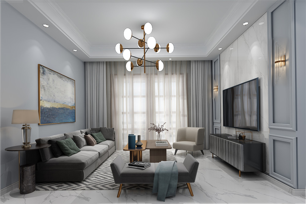 南寧市紅日江景現(xiàn)代簡(jiǎn)約風(fēng)格三居室裝修案例