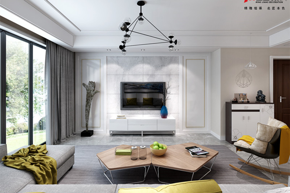 合肥市廬江美的城現(xiàn)代簡約風格三居室裝修案例