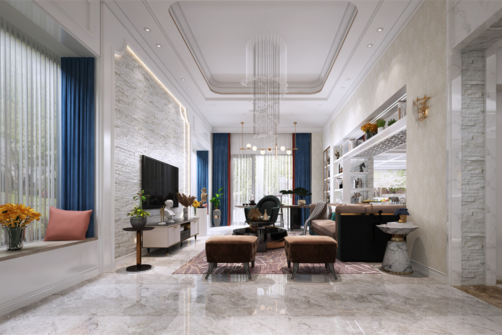 中山301平米以上新中式風(fēng)格保利林語裝修設(shè)計案例