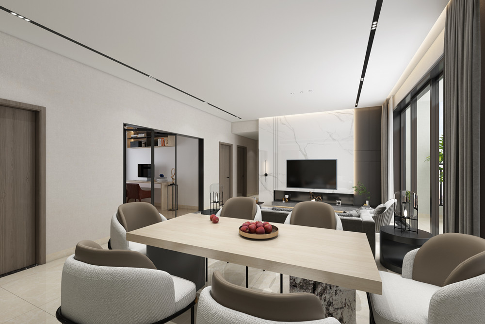 中山市凱茵新城雅湖半島現(xiàn)代簡約風(fēng)格三居室裝修案例