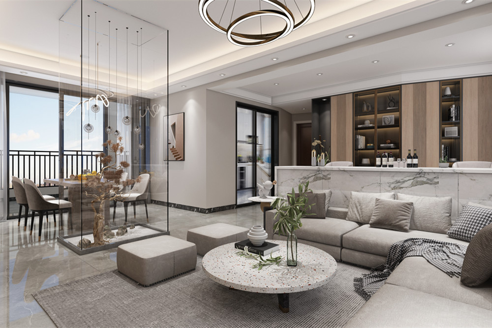 中山市幸福灣花園現(xiàn)代簡約風格三居室裝修案例