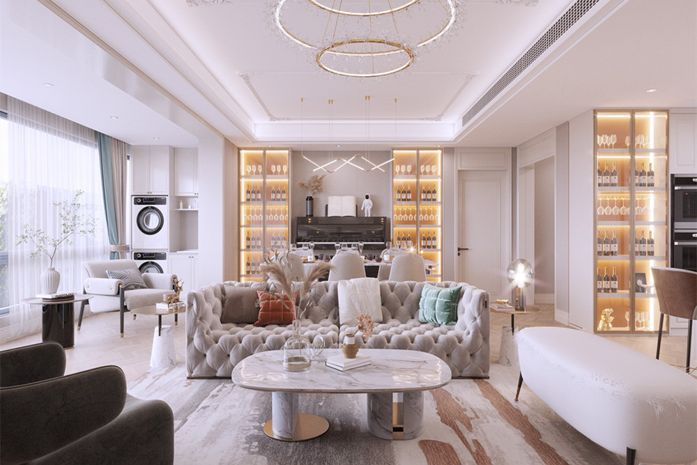 連云港市翰林居輕奢風格三居室裝修案例